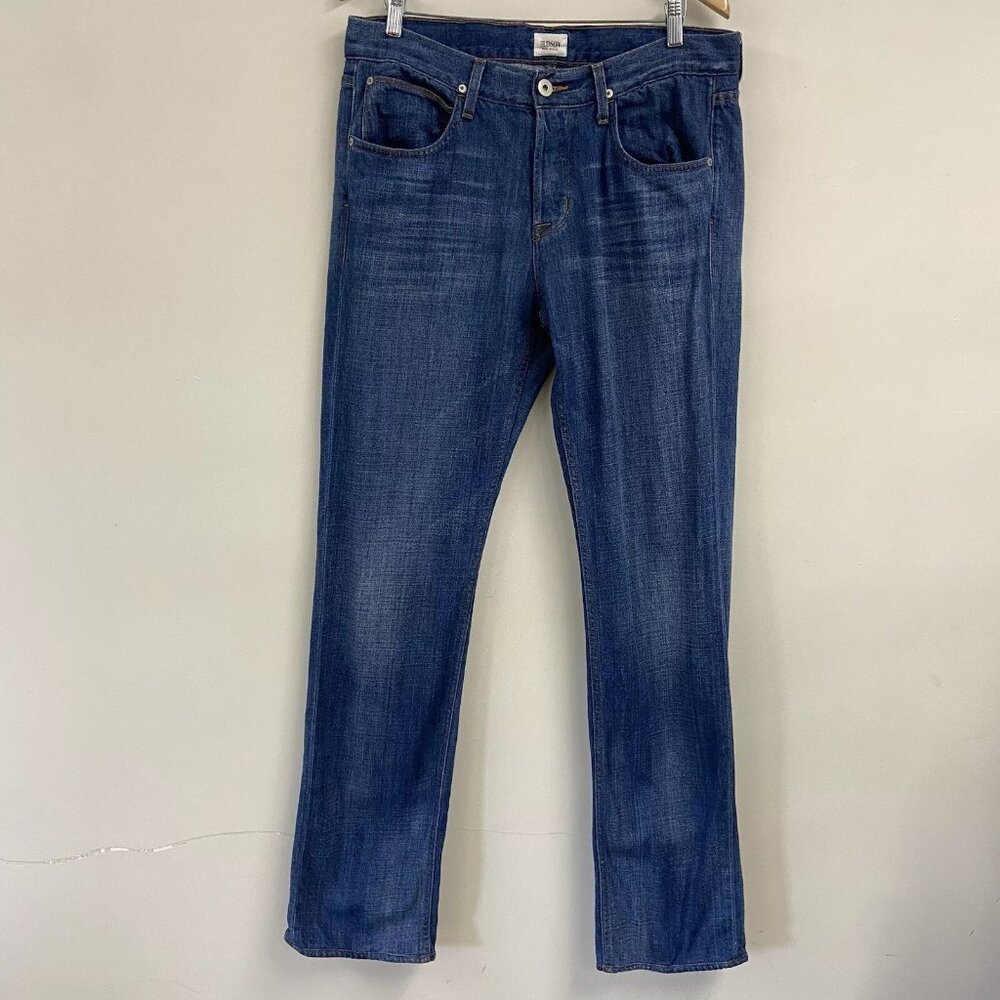 Hudson Byron Straight Button Fly Jeans Men’s 34x33 Blue